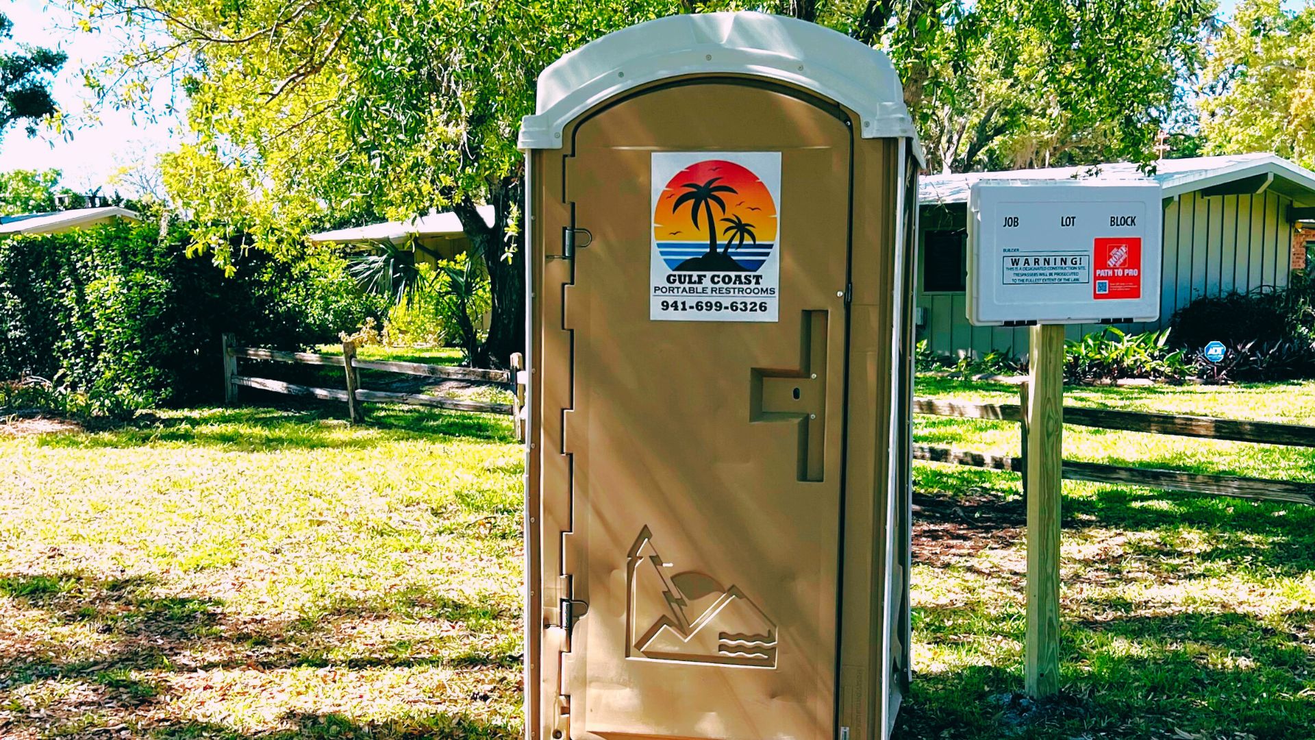 portable toilet at a construction site in port charlotte florida